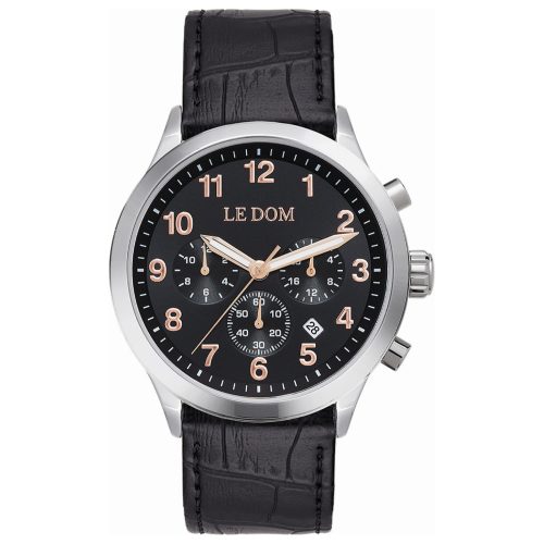 Ανδρικό ρολόι Le Dom LD1106-4 Μαύρο Λουράκι