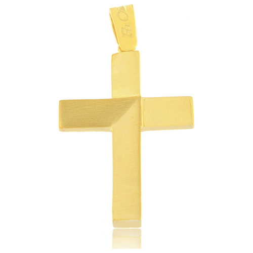 Σταυρός από χρυσό 14 καράτια FaCad'oro CR-000876G