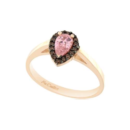 Δαχτυλίδι από ροζ χρυσό 14 καράτια FaCad'oro RΙ-000546ΡPBR
